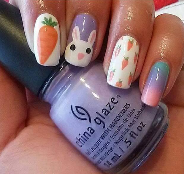 รูปภาพ:https://stayglam.com/wp-content/uploads/2018/02/Cute-Bunny-and-Carrot-Nails.jpg