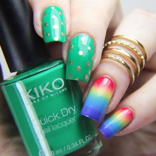 รูปภาพ:https://stayglam.com/wp-content/uploads/2018/02/Vibrant-Green-and-Rainbow-Nails.jpg