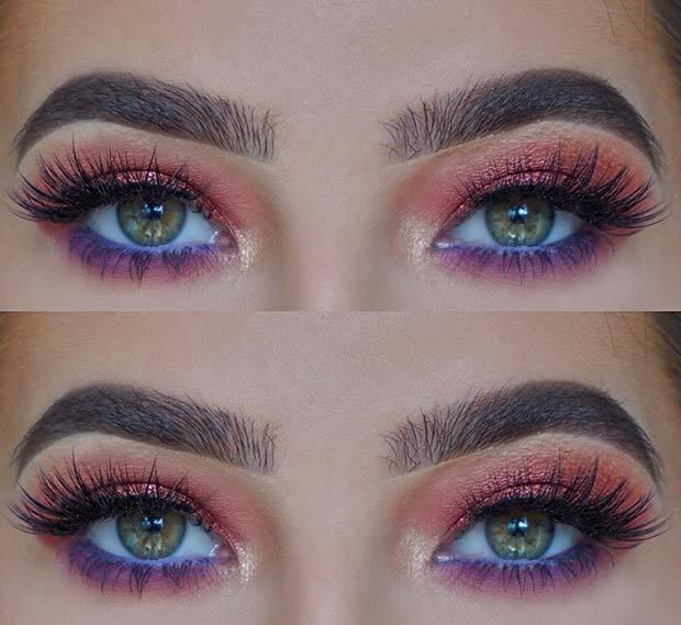 รูปภาพ:https://stayglam.com/wp-content/uploads/2018/05/Orange-and-Purple-Eye-Makeup-for-Summer.jpg