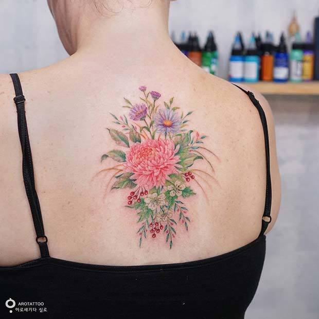 รูปภาพ:https://stayglam.com/wp-content/uploads/2018/05/Pretty-Floral-Back-Tattoo.jpg