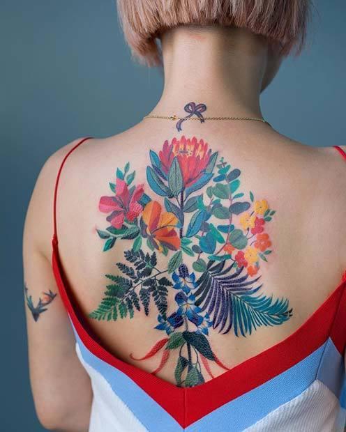 รูปภาพ:https://stayglam.com/wp-content/uploads/2018/05/Vibrant-Floral-Back-Tattoo-Idea.jpg