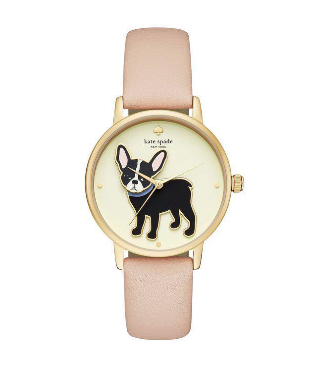 รูปภาพ:http://dimg.dillards.com/is/image/DillardsZoom/zoom/kate-spade-new-york-french-bulldog-grand-metro-vachetta-leather-strap-watch/05104814_zi_pink.jpg