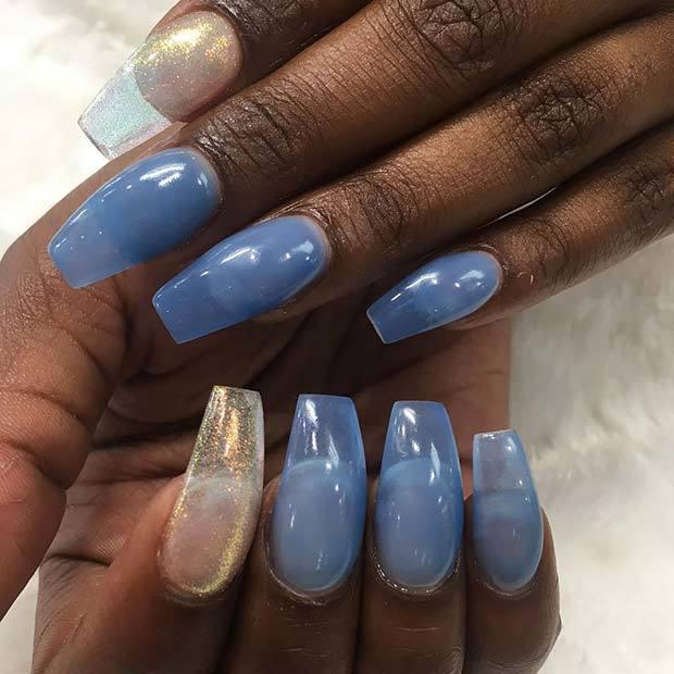 รูปภาพ:https://stayglam.com/wp-content/uploads/2018/07/Blue-Jelly-Nails-with-Shimmery-Accent-Nail.jpg