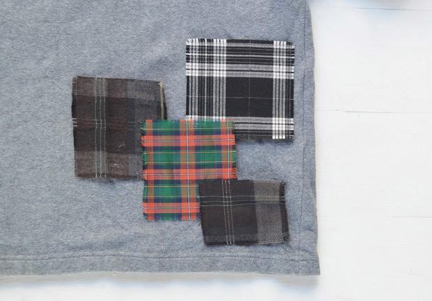 รูปภาพ:https://weheartthis.com/wp-content/uploads/2015/11/easy-DIY-Project-Plaid-Patch-Sweatshirt-4.jpg