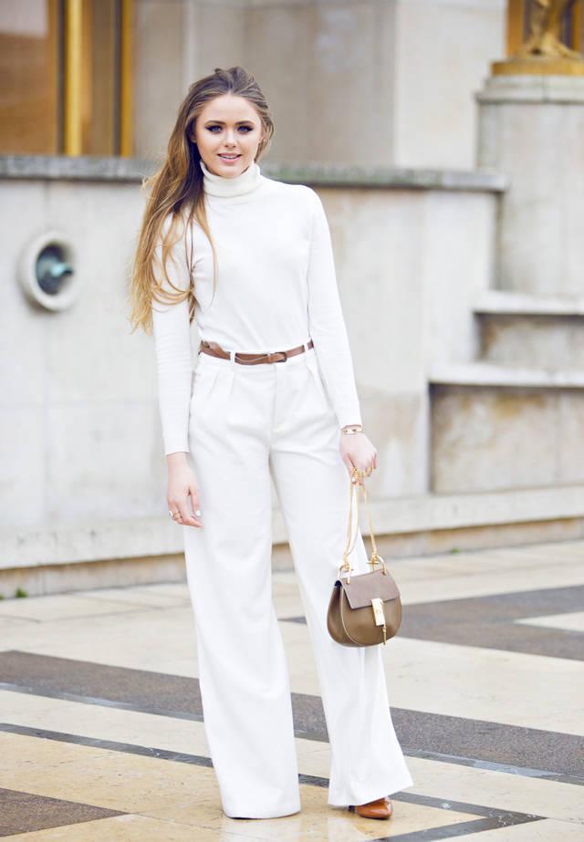รูปภาพ:http://glamradar.com/wp-content/uploads/2015/10/3.-all-white-outfit-with-brown-belt-and-bag.jpg