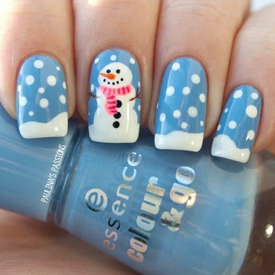 รูปภาพ:http://www.prettydesigns.com/wp-content/uploads/2015/11/Snowman-Nail-Art.jpg