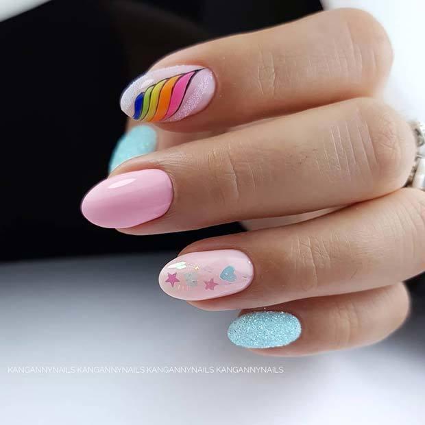 รูปภาพ:https://stayglam.com/wp-content/uploads/2018/09/Rainbow-Unicorn-Mane-Nail-Design.jpg