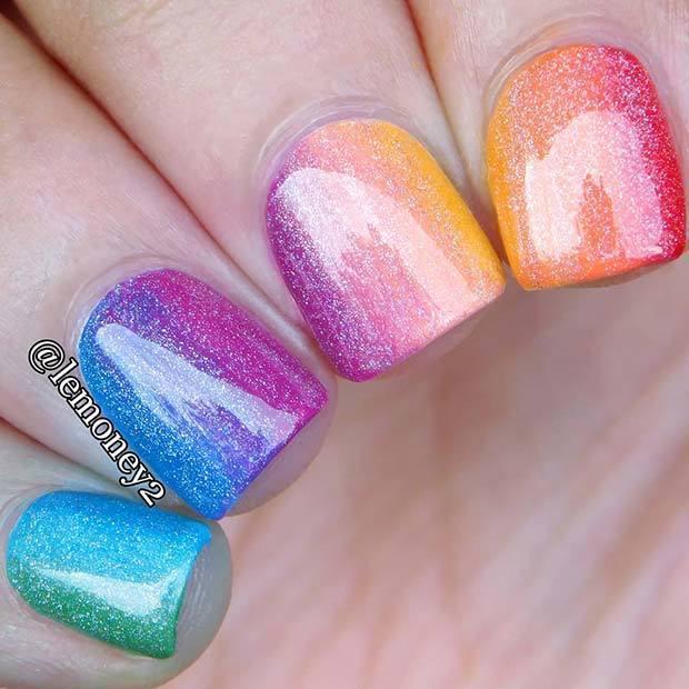 รูปภาพ:https://stayglam.com/wp-content/uploads/2018/09/Glitter-Rainbow-Nails.jpg