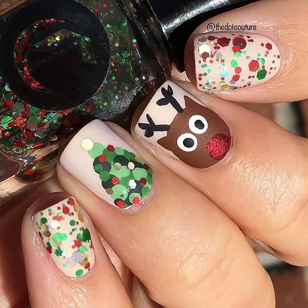 รูปภาพ:https://stayglam.com/wp-content/uploads/2018/10/Cute-Rudolph-and-Christmas-Tree-Nails.jpg