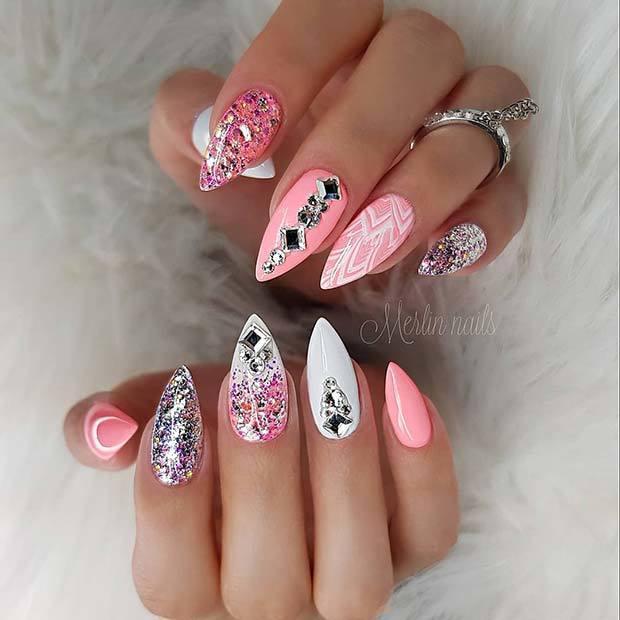 รูปภาพ:https://stayglam.com/wp-content/uploads/2018/12/Pink-White-and-Sparkles.jpg