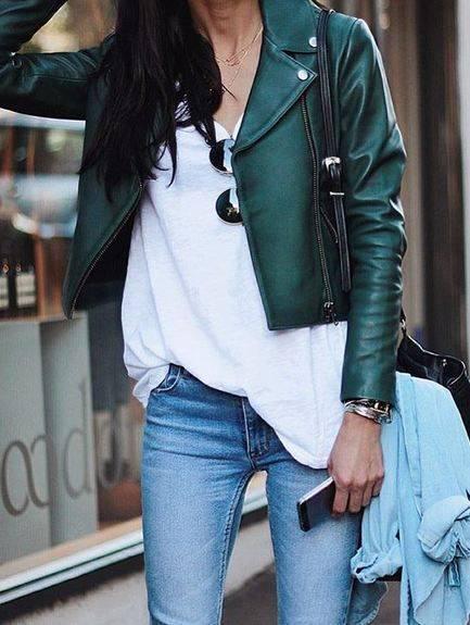 รูปภาพ:http://wachabuy.com/wp-content/uploads/2015/09/street-style-casual-green-leather-jacket.jpg