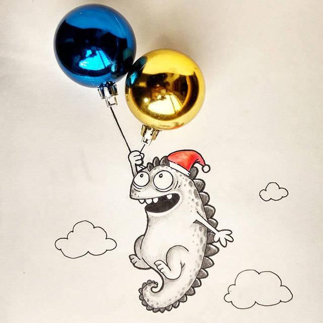 รูปภาพ:http://static.boredpanda.com/blog/wp-content/uploads/2015/06/doodle-dragon-interacts-with-everyday-objects-drogo-manik-ratan-4__700.jpg