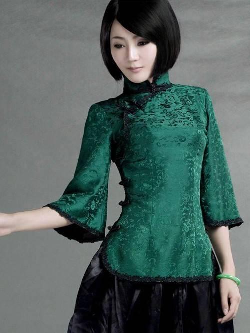 รูปภาพ:http://www.cozyladywear.com/static/images/20130101/green-silk-crop-sleeve-qipao-top-chinese-blouse-85ec4eb6-600x800.jpg