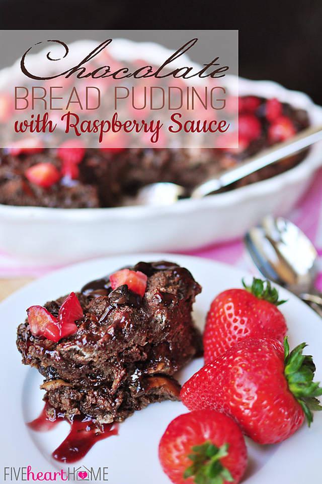 รูปภาพ:http://fivehearthome.com/wp-content/uploads/2014/01/Chocolate-Bread-Pudding-with-Raspberry-Sauce-by-Five-Heart-Home_700pxTitle.jpg