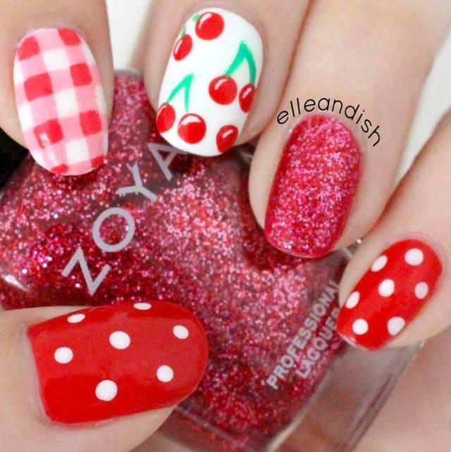 รูปภาพ:http://bmodish.com/wp-content/uploads/2014/06/cherry-picnic-nailart-bmodish.jpg