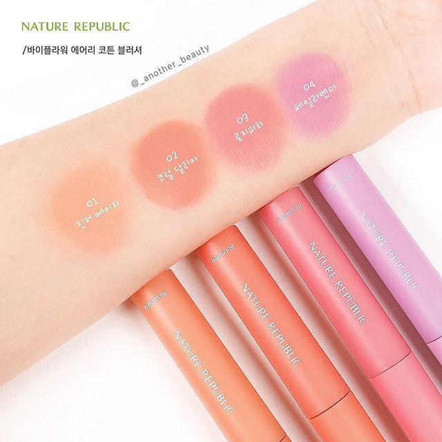 ภาพประกอบบทความ บลัชออน 4 สี ออกใหม่ 'Nature republic F/W by Flower Airy Cotton Blusher' สีละมุนใจ แก้มสวยปุ๊กปิ๊กมากแม่!