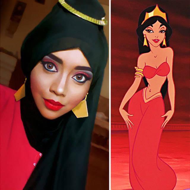 รูปภาพ:http://static.boredpanda.com/blog/wp-content/uploads/2016/02/hijab-disney-princesses-makeup-queen-of-luna-321.jpg
