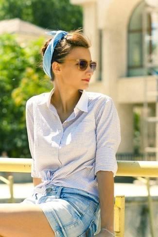 รูปภาพ:https://cdn.lookastic.com/looks/white-dress-shirt-light-blue-shorts-dark-brown-sunglasses-light-blue-headband-large-10825.jpg