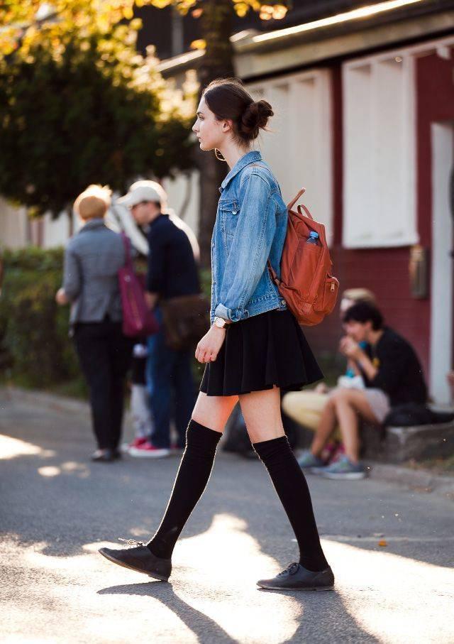 รูปภาพ:http://glamradar.com/wp-content/uploads/2014/10/pleated-skater-skirt-and-thigh-high-socks.jpg