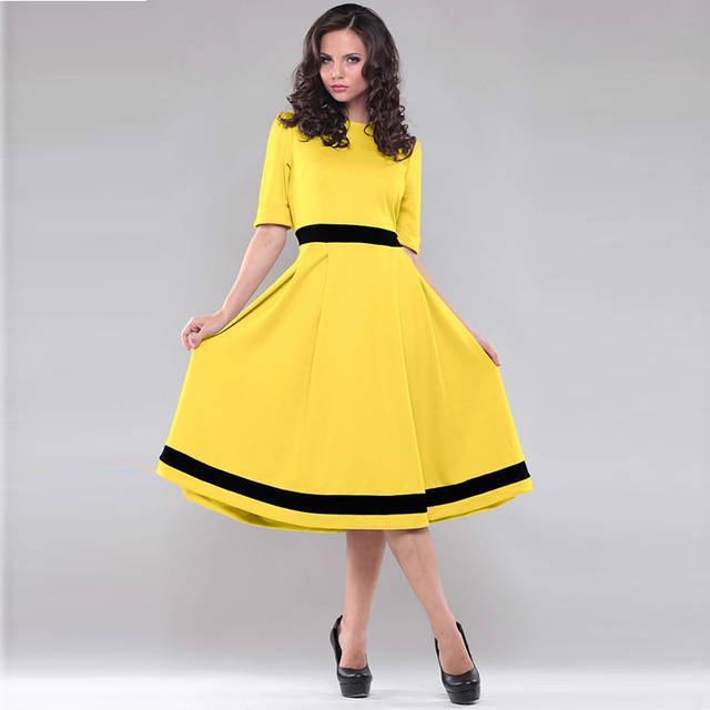รูปภาพ:http://g04.a.alicdn.com/kf/HTB1cmR1KpXXXXbrXVXXq6xXFXXX2/Full-European-Solid-Color-Dress-Knee-Length-Yellow-Blue-Dresses-Fashion-Design-Polyester-Office-Women-Dress.jpg