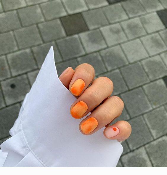 รูปภาพ:https://coolladies.net/wp-content/uploads/2020/02/Orange-short-nails.jpg