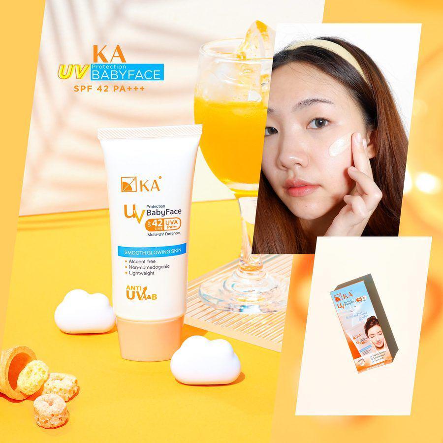 ภาพประกอบบทความ KA UV Protection BabyFace SPF42 PA+++ กันแดดฟีลงานผิว ไม่อุดตัน เนียนสวยรับแสงไปเลยค่า