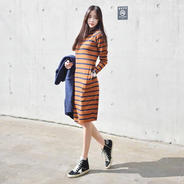 รูปภาพ:http://picture-cdn.wheretoget.it/p04tms-l-610x610-dress-stripes-korean+fashion-korean+style-tumblr-stripes+dress-mustard-asian-ulzzang-mustard+dress.jpg