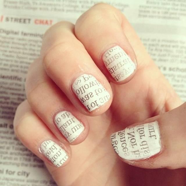 รูปภาพ:http://aelida.com/wp-content/uploads/2013/10/newspaper-nail-art.jpg