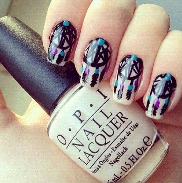 รูปภาพ:http://ideastand.com/wp-content/uploads/2015/07/dream-catcher-nail-designs/10-dream-catcher-nail-designs.jpg