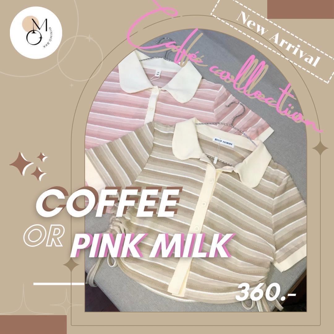 ภาพหน้าปก ป้ายยาเสื้อน่ารักสไตล์คาเฟ่ Minimo.bkk…Pink milk [Café Collection{ ที่:1